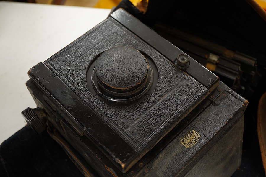 A Dallmeyer plate camera and five Thornton Pickard plates